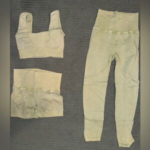 FP Movement by Free People Pale Green Athletic Shorts & Leggings Set